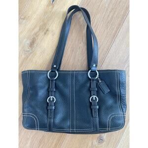 Coach Chelsea F12339 Black Pebbled Leather Shoulder Bag